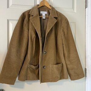 Tan Corduroy First Issue Liz Claiborne Button Up Jacketet Size 2